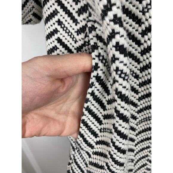 Chico's Women's 0 Black White Chevron Striped 3/4 Sleeve Duster Jacket - Picture 5 of 9